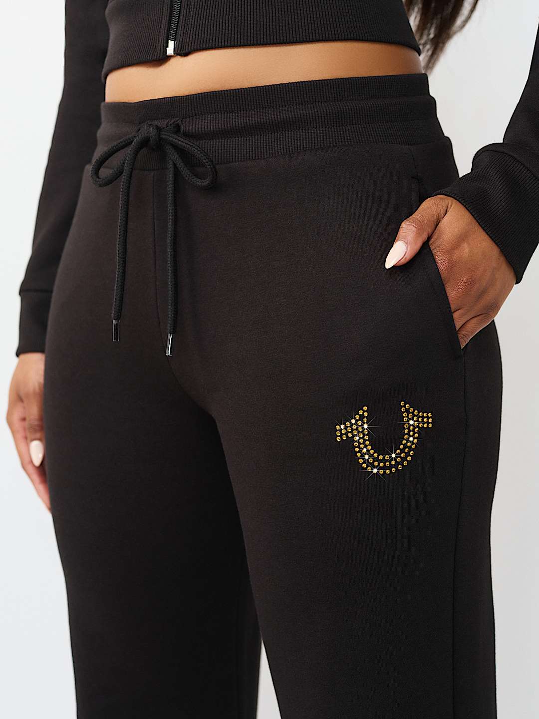 CRYSTAL HORSESHOE STRAIGHT LEG SWEATPANT, image 4