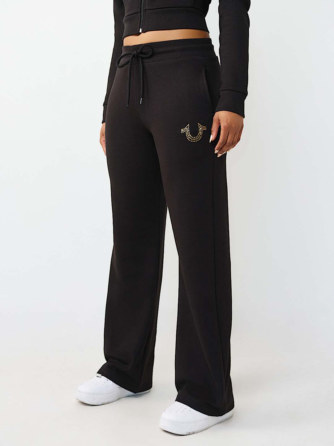 CRYSTAL HORSESHOE STRAIGHT LEG SWEATPANT, image 1