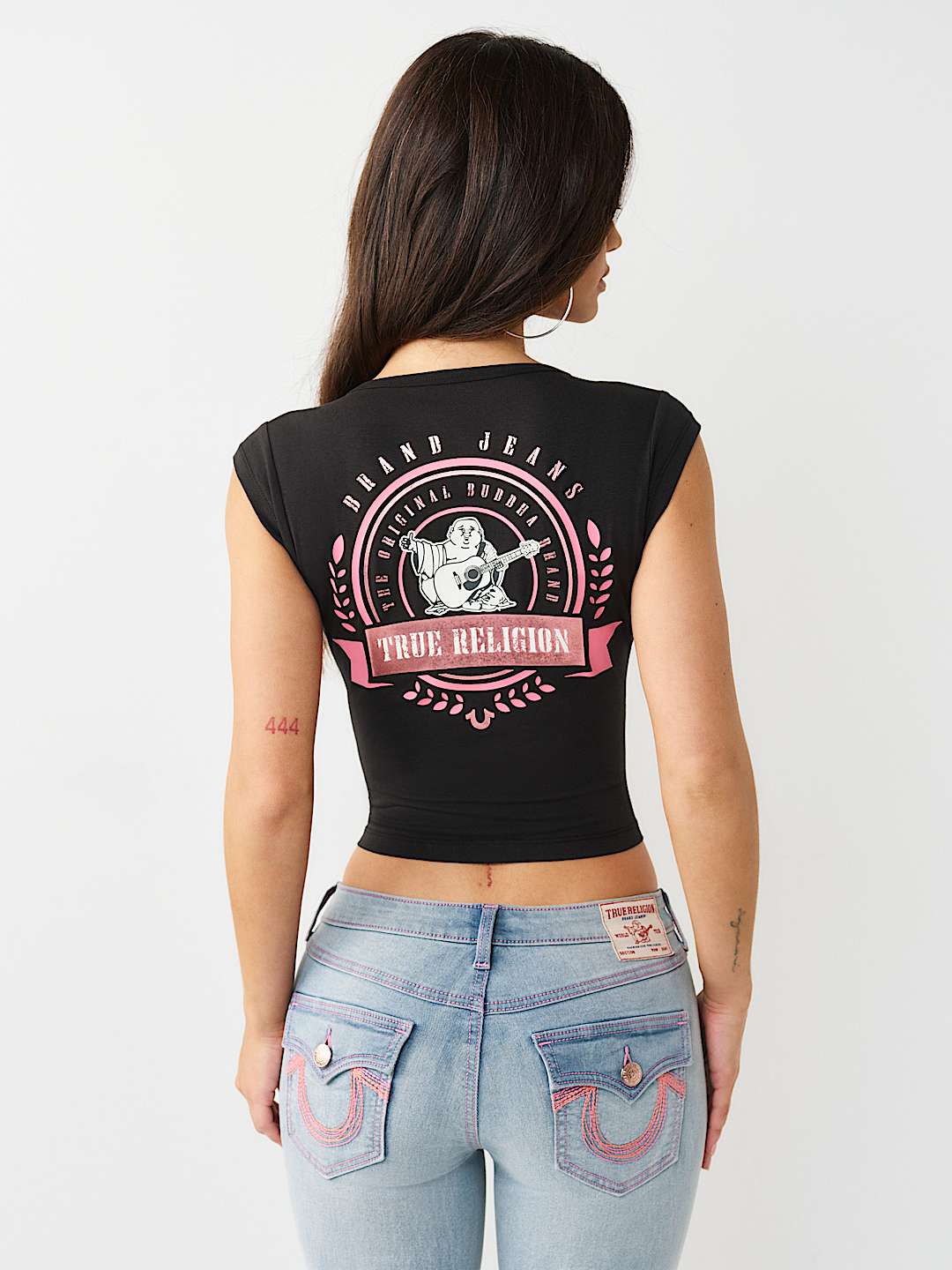 CAMISETA DE MANGA DE CASQUILLO CON CUELLO EN V, image 6