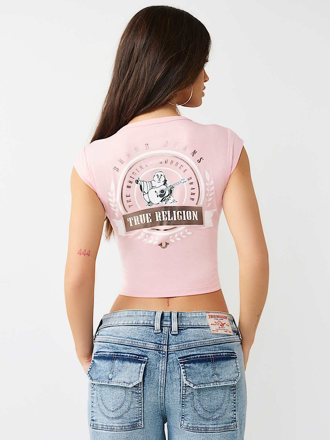 CAMISETA DE MANGA DE CASQUILLO CON CUELLO EN V, image 6