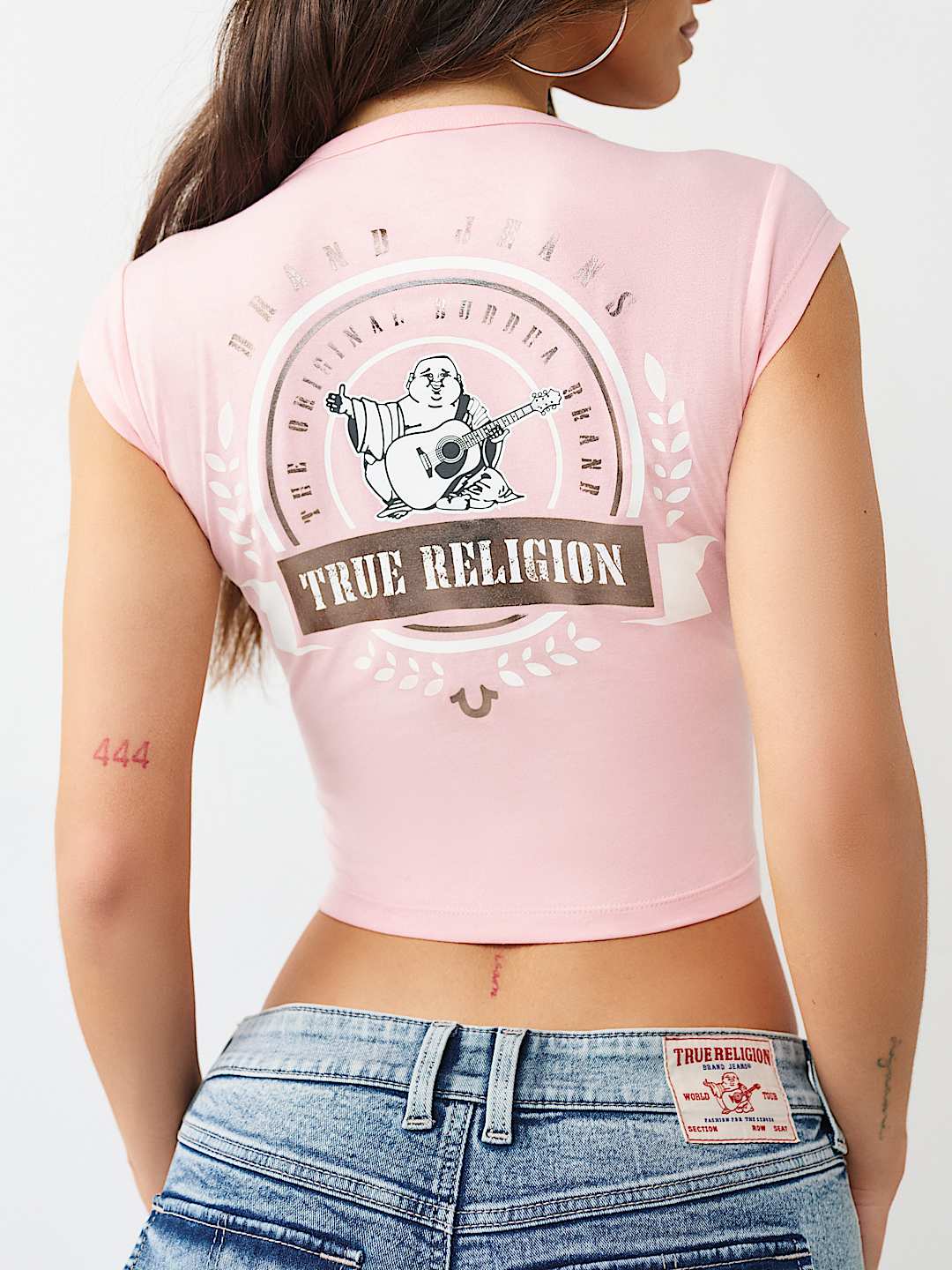 CAMISETA DE MANGA DE CASQUILLO CON CUELLO EN V, image 1