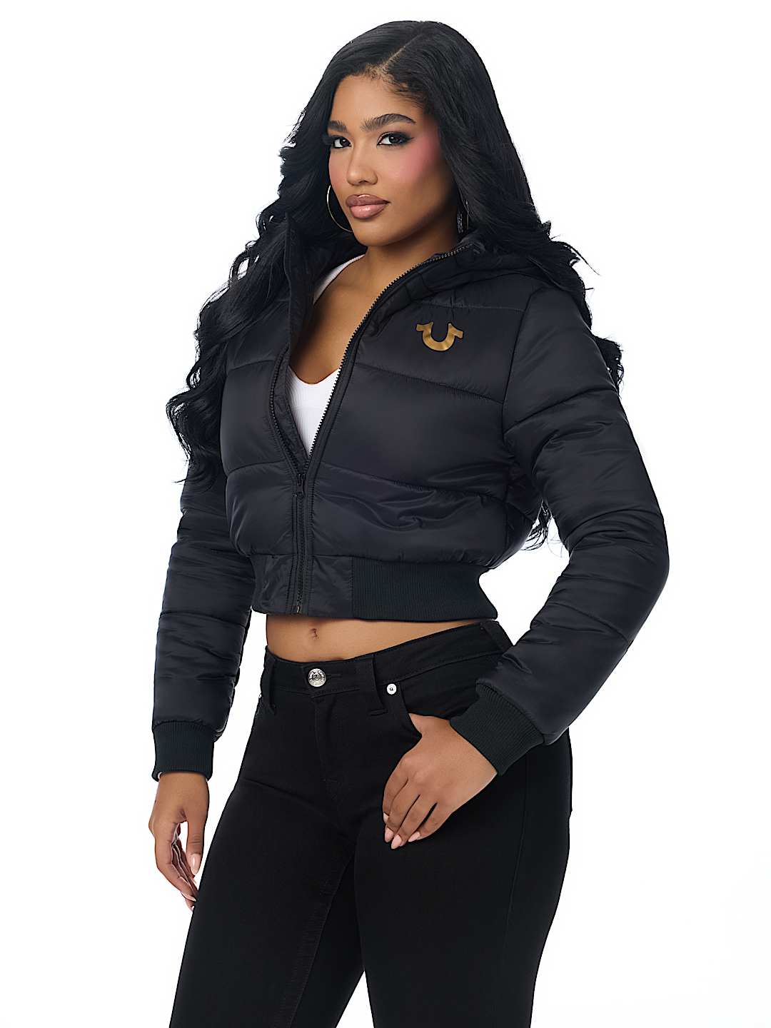 HOODED HORSESHOE PUFFER JACKET