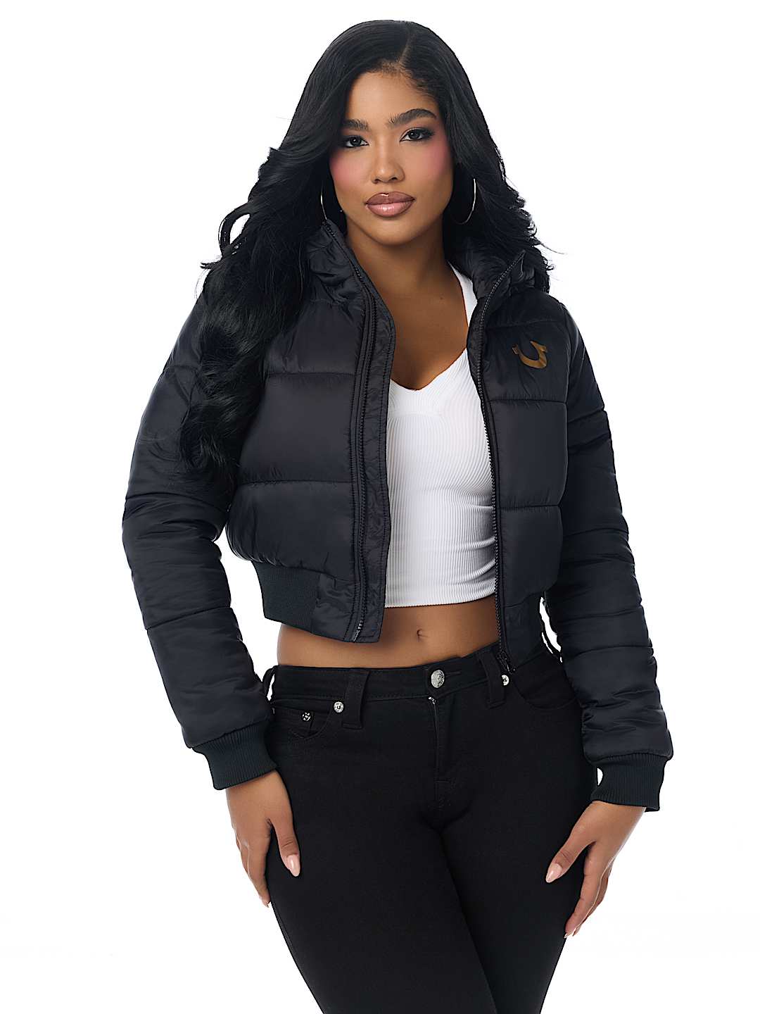 HOODED HORSESHOE PUFFER JACKET