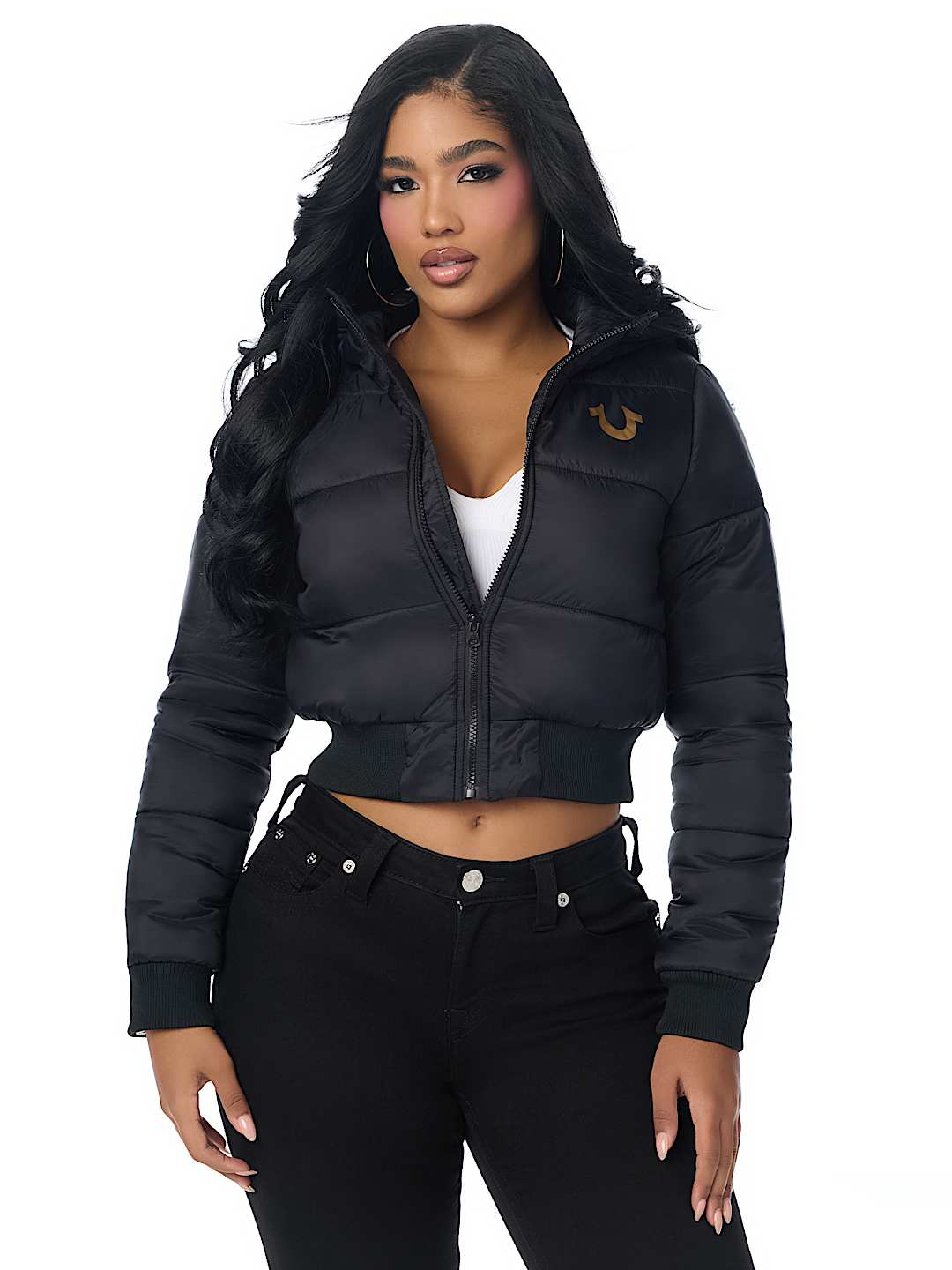 HOODED HORSESHOE PUFFER JACKET