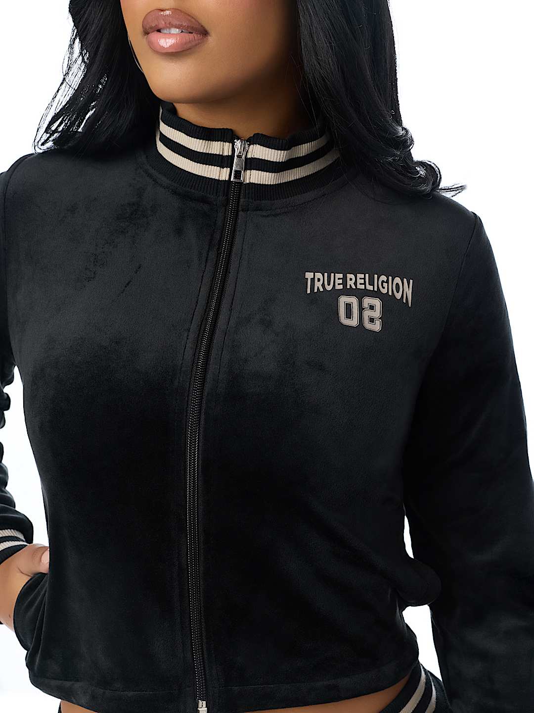 VELOUR TRACK ZIP UP