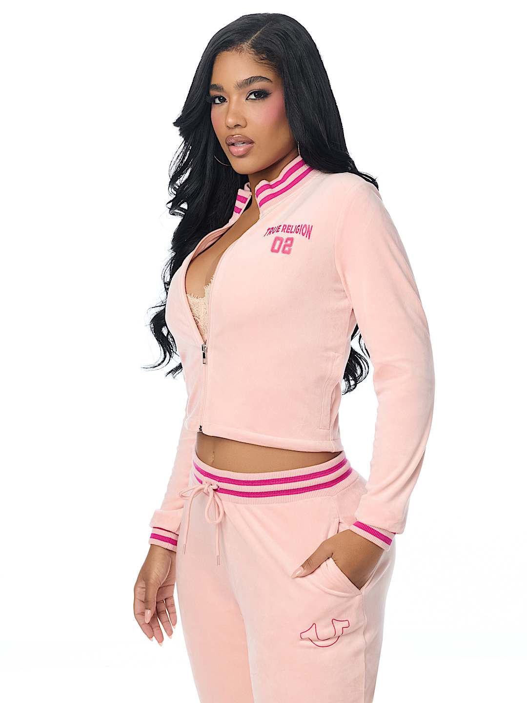 VELOUR TRACK ZIP UP