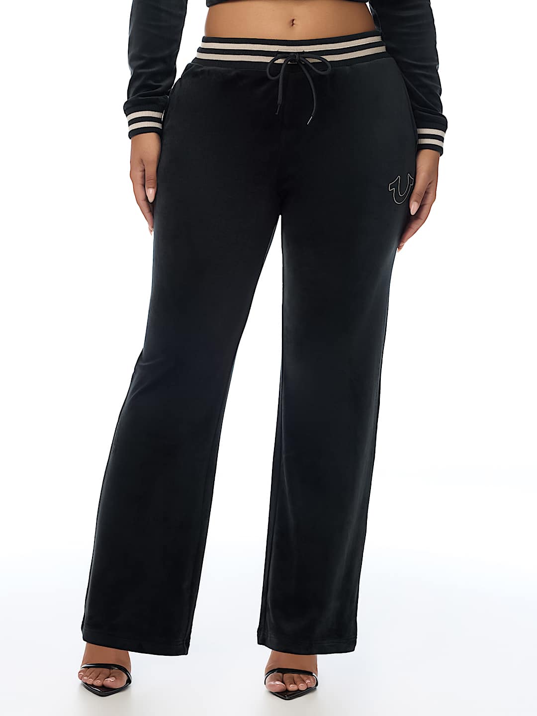 VELOUR STRAIGHT LEG TRACK PANT