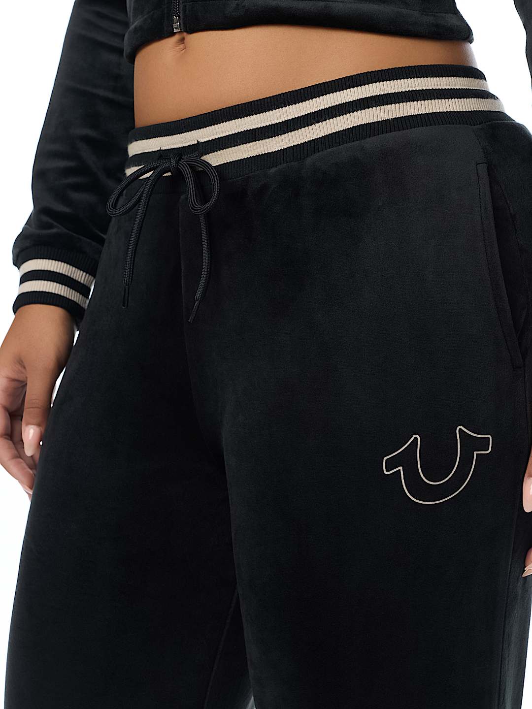 VELOUR STRAIGHT LEG TRACK PANT