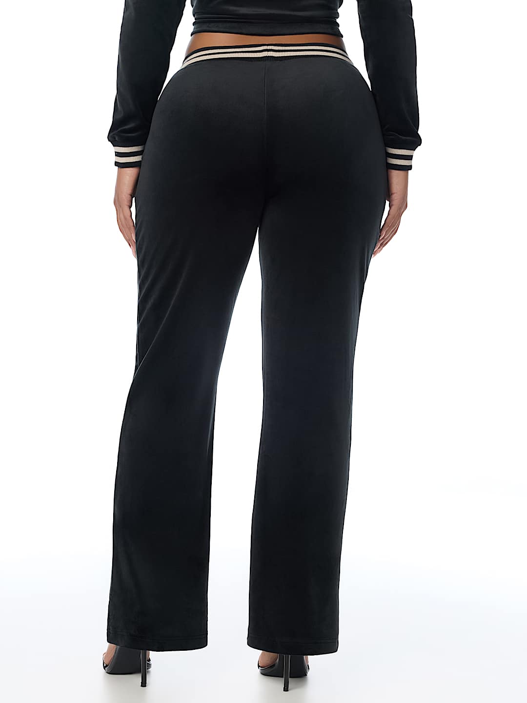 VELOUR STRAIGHT LEG TRACK PANT