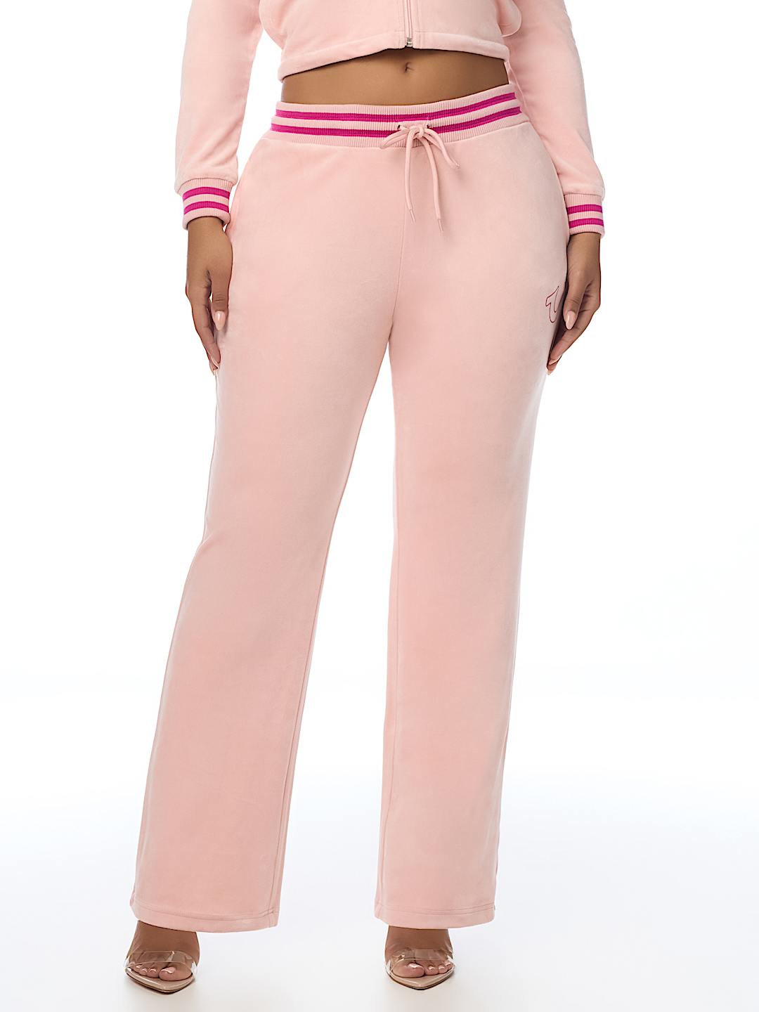 VELOUR STRAIGHT LEG TRACK PANT