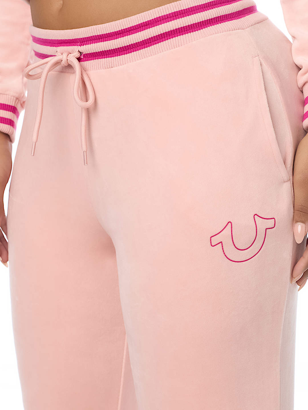 VELOUR STRAIGHT LEG TRACK PANT