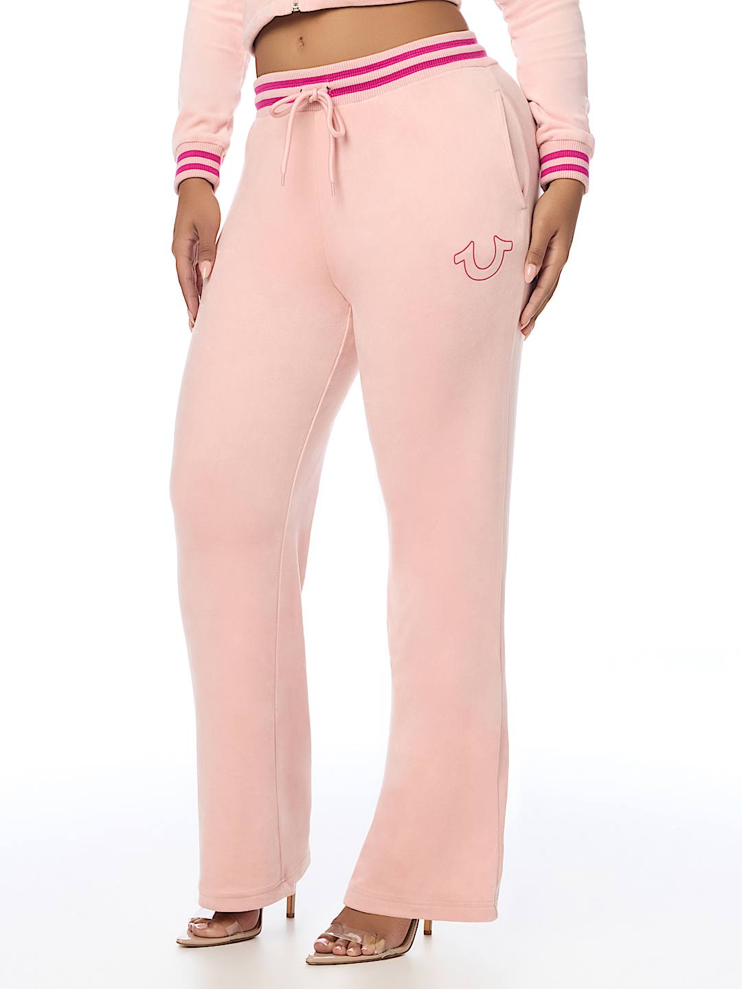 VELOUR STRAIGHT LEG TRACK PANT