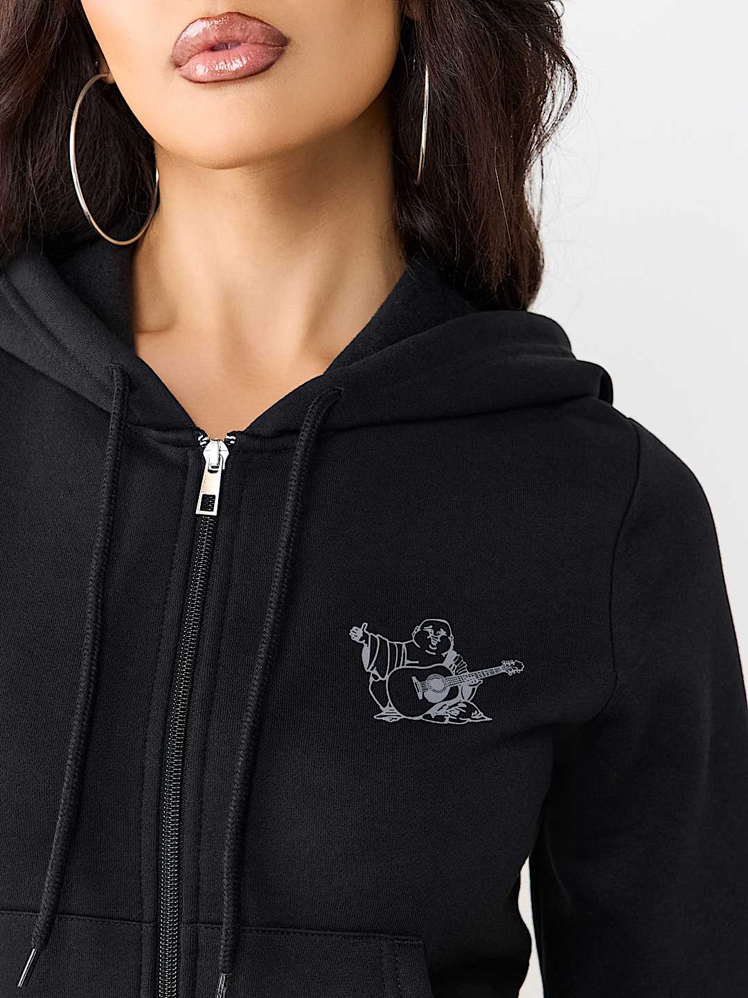 BUDDHA SHRUNKEN ZIP HOODIE