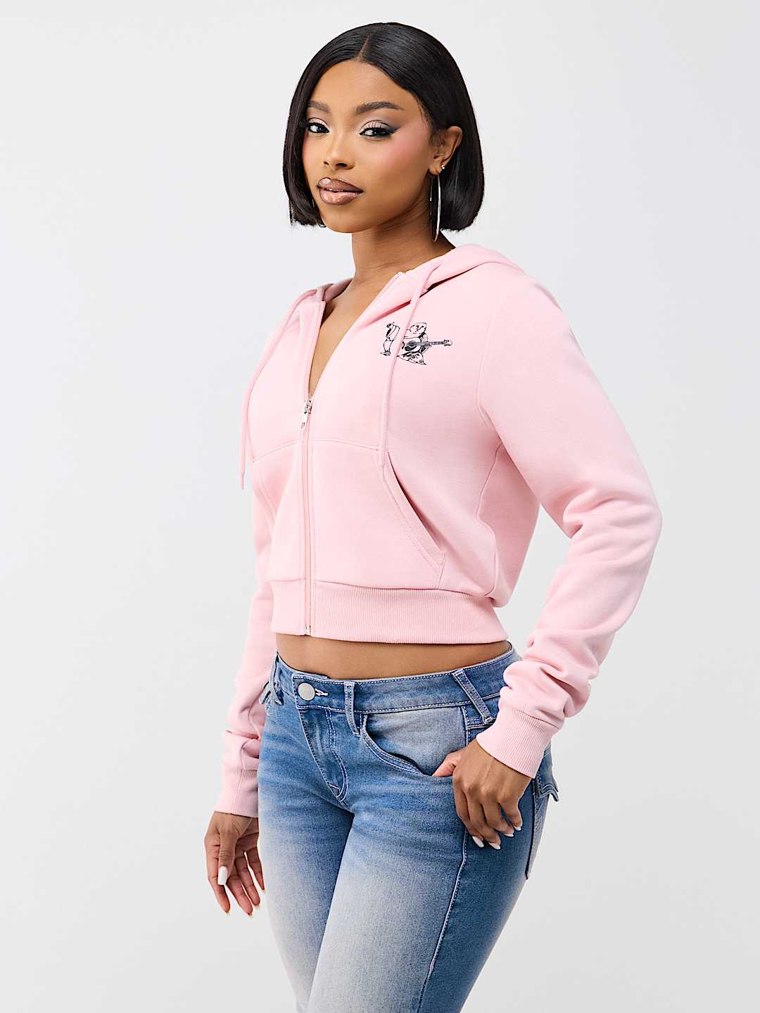 BUDDHA SHRUNKEN ZIP HOODIE