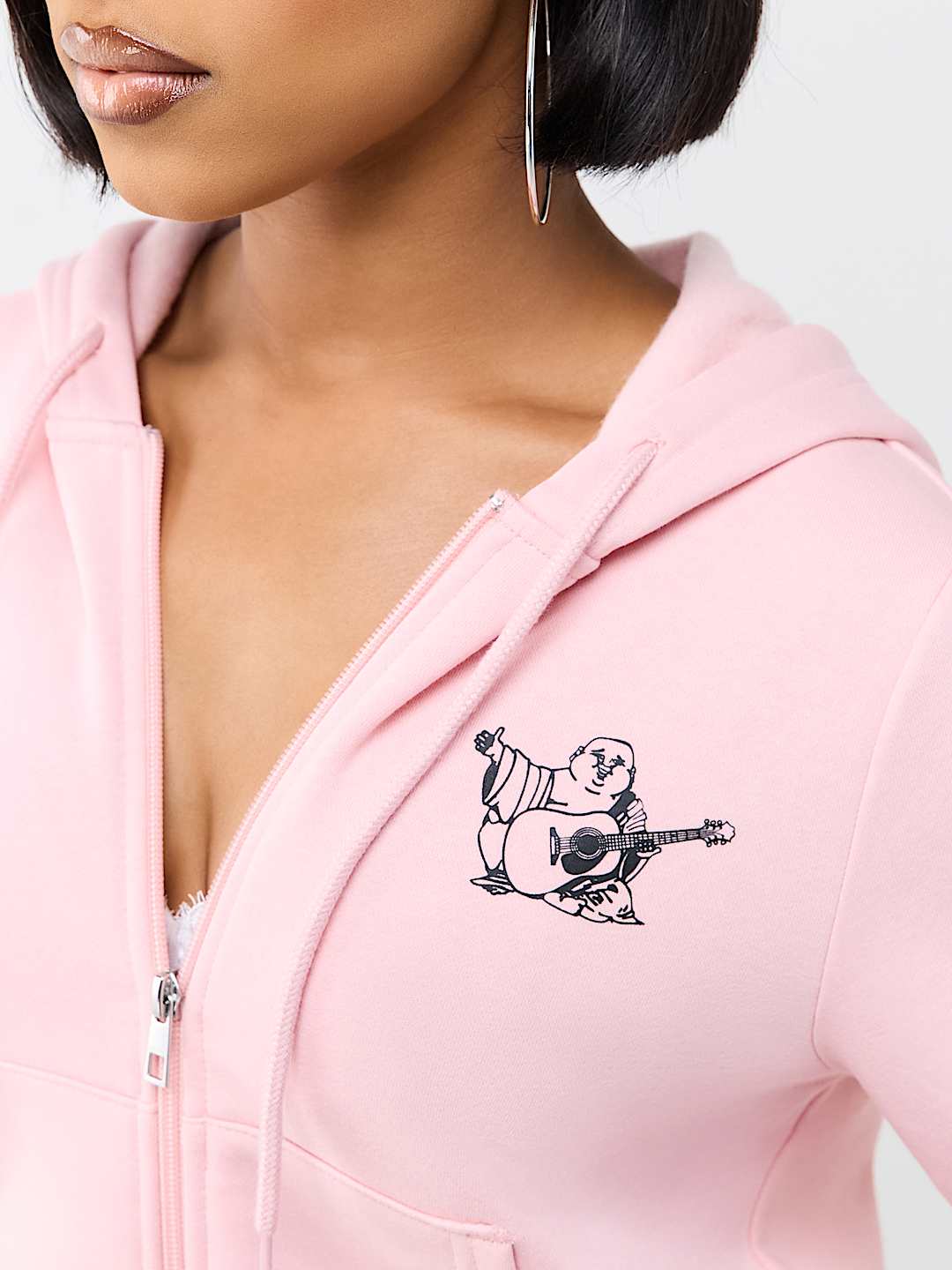 BUDDHA SHRUNKEN ZIP HOODIE
