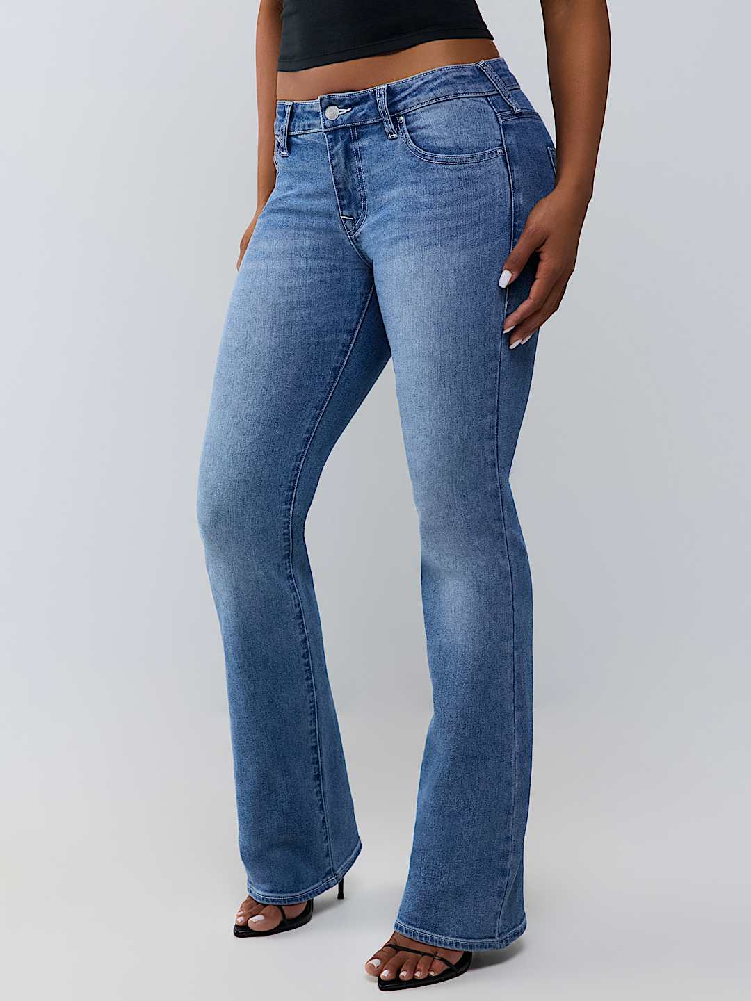 BECCA MID RISE CRYSTAL BOOTCUT JEAN