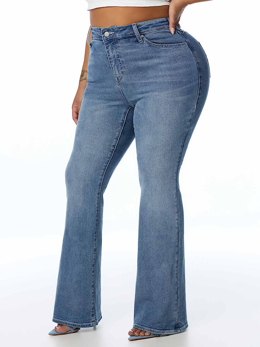 PLUS BECCA MID RISE CRYSTAL BOOTCUT JEAN