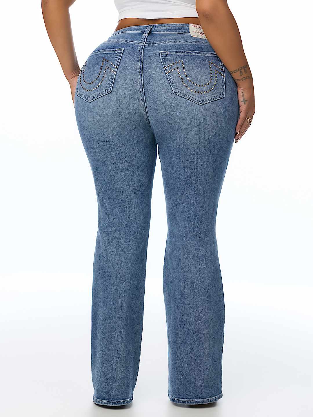 PLUS BECCA MID RISE CRYSTAL BOOTCUT JEAN