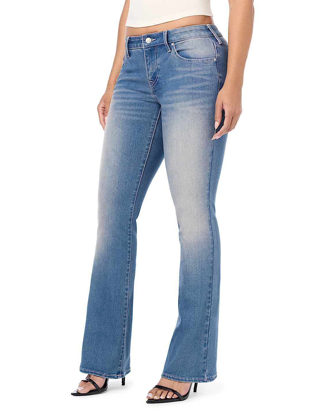 BECCA MID RISE CRYSTAL BOOTCUT JEAN