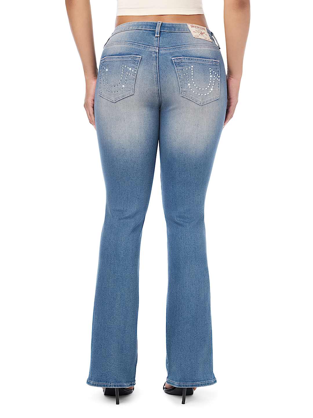 BECCA MID RISE CRYSTAL BOOTCUT JEAN