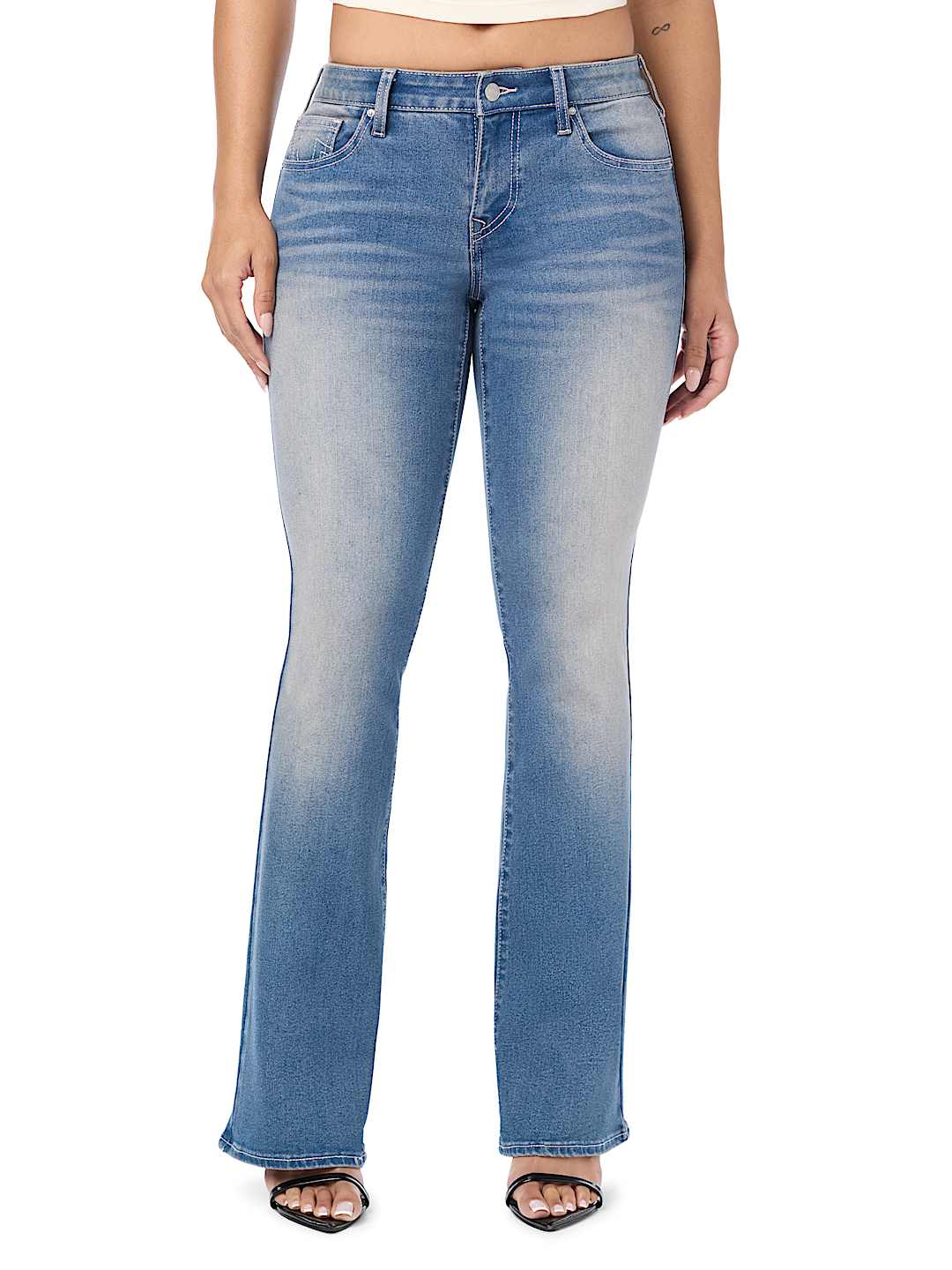 BECCA MID RISE CRYSTAL BOOTCUT JEAN