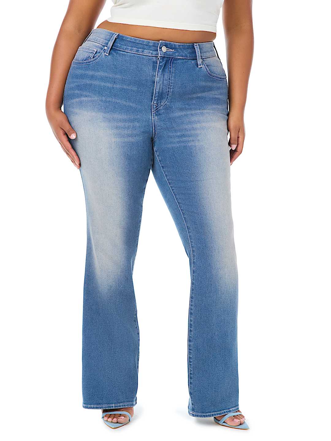 PLUS BECCA MID RISE CRYSTAL BOOTCUT JEAN