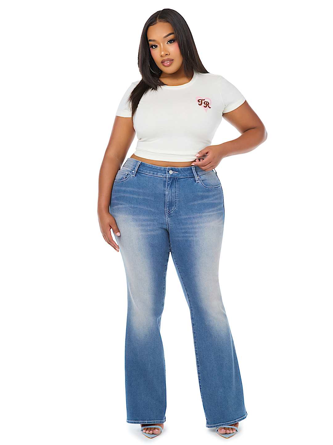 PLUS BECCA MID RISE CRYSTAL BOOTCUT JEAN