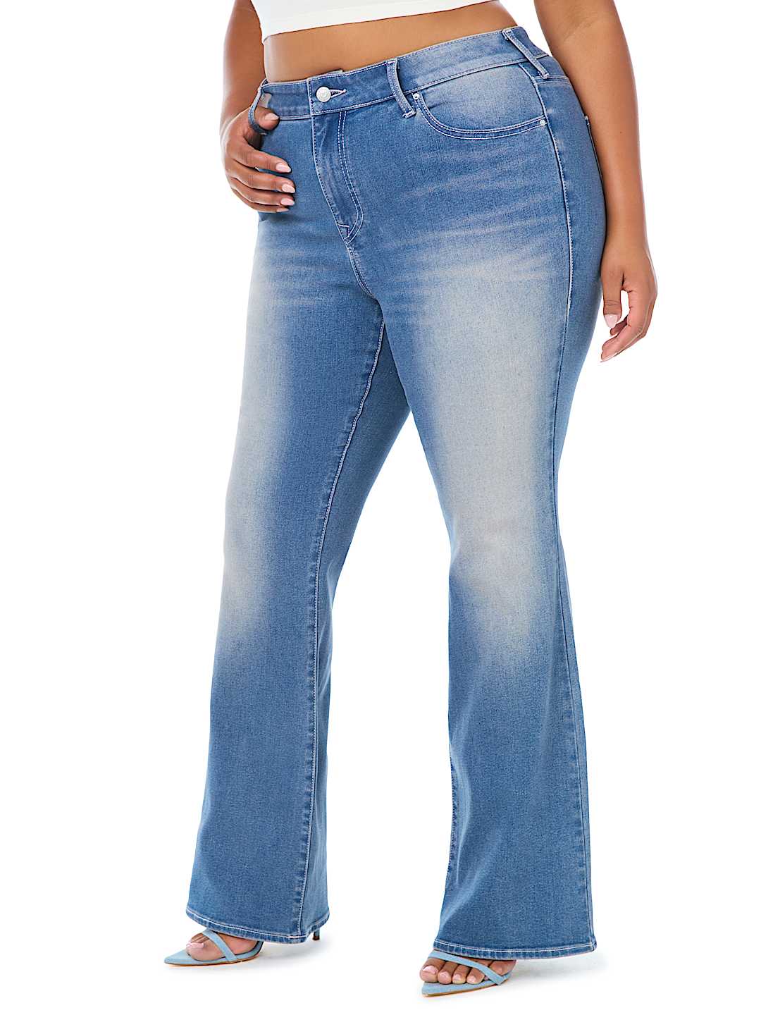 PLUS BECCA MID RISE CRYSTAL BOOTCUT JEAN