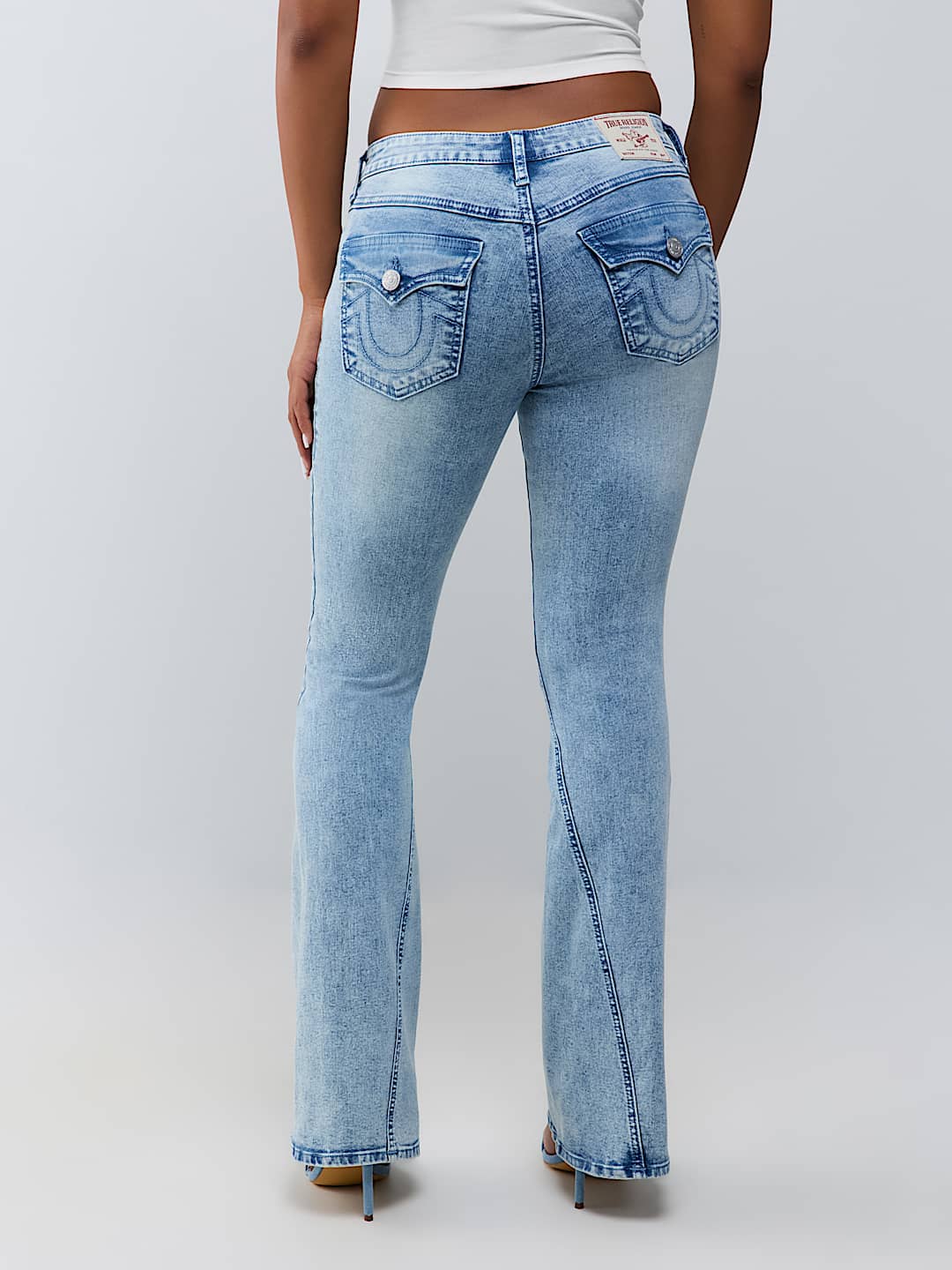 JOEY MID RISE BUTTON-FRONT FLAP FLARE JEAN
