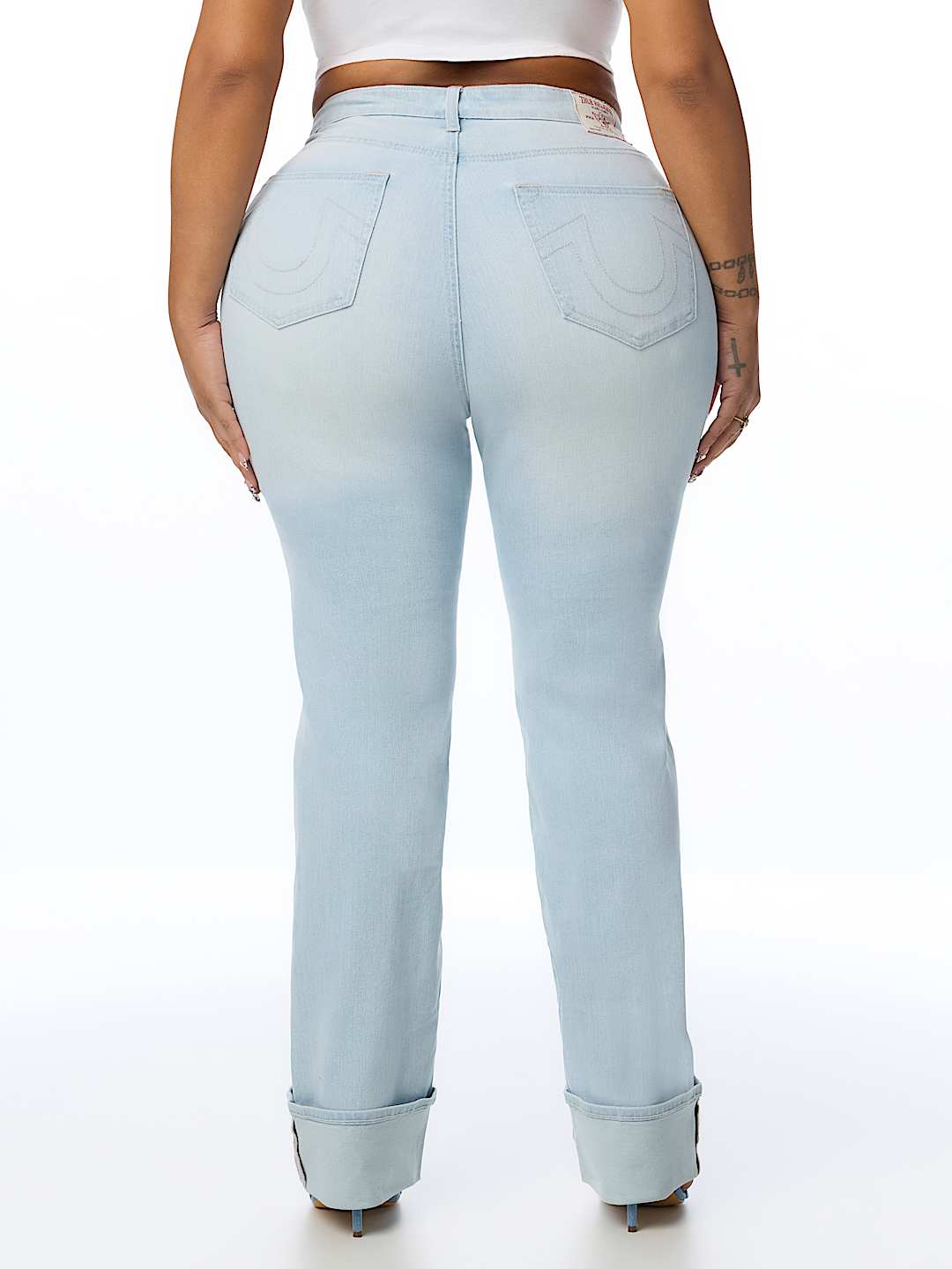 PLUS BILLIE MID RISE CUFF STRAIGHT JEAN
