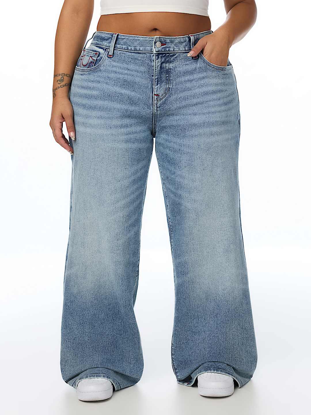 PLUS BOBBI MID RISE BAGGY JEAN