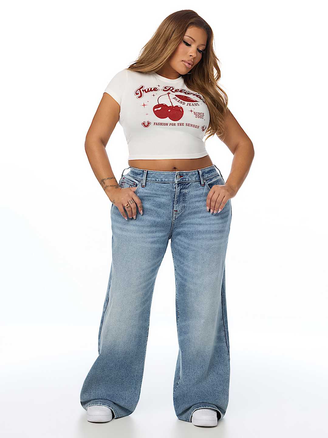PLUS BOBBI MID RISE BAGGY JEAN