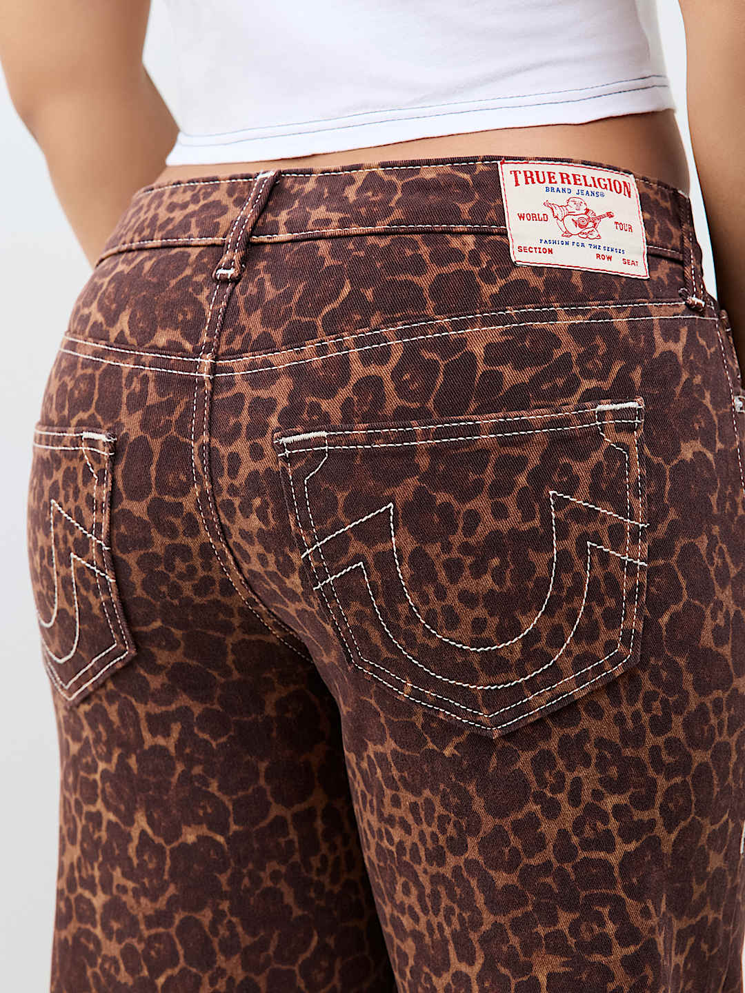 BOBBI MID RISE LEOPARD BAGGY JEAN