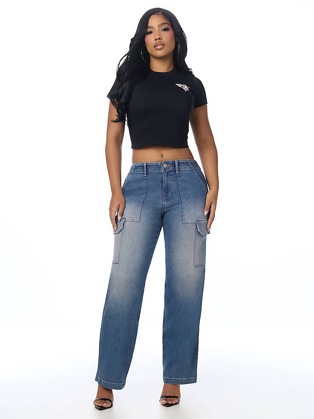 DENIM CARGO STRAIGHT JEAN