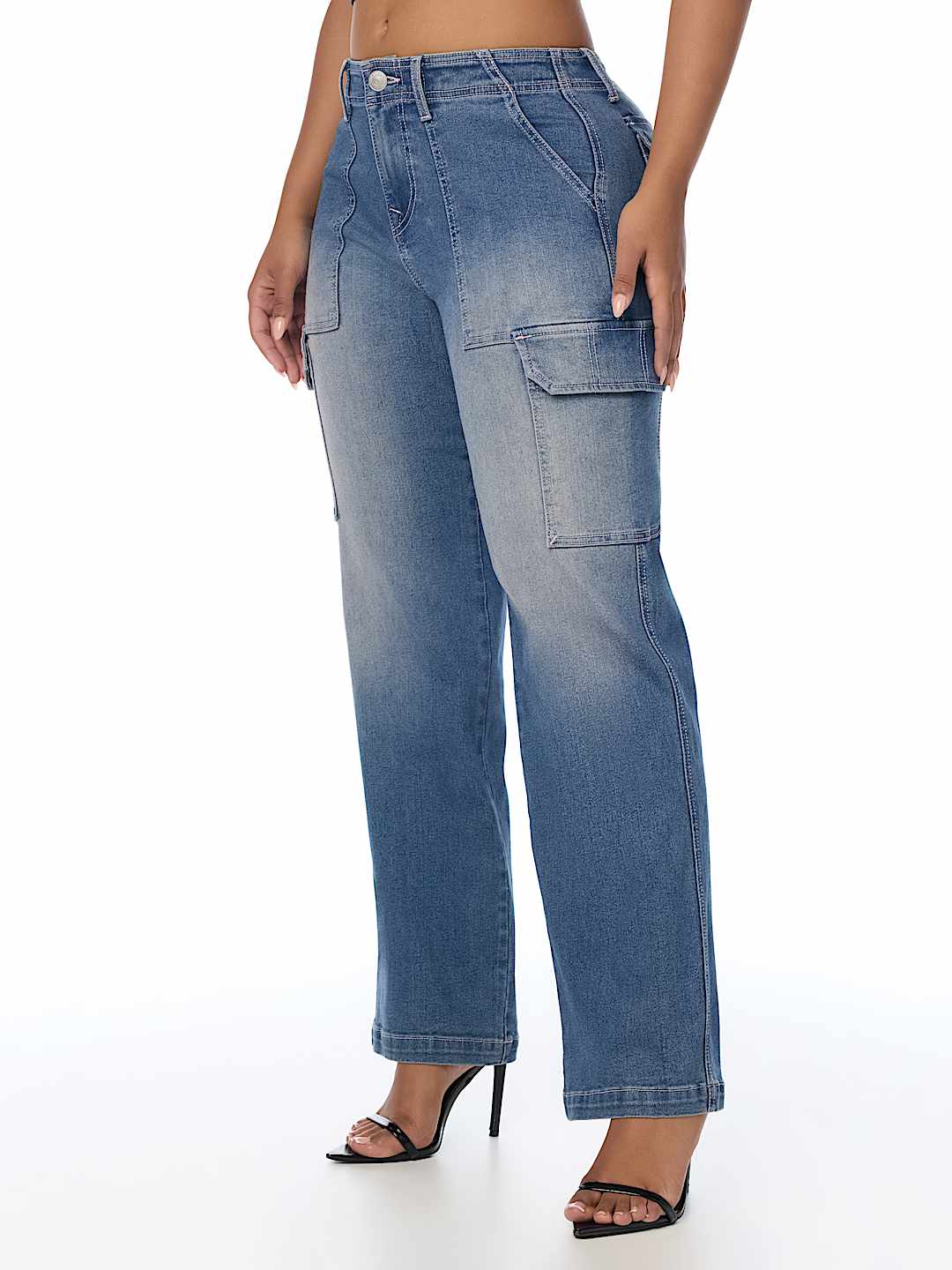DENIM CARGO STRAIGHT JEAN