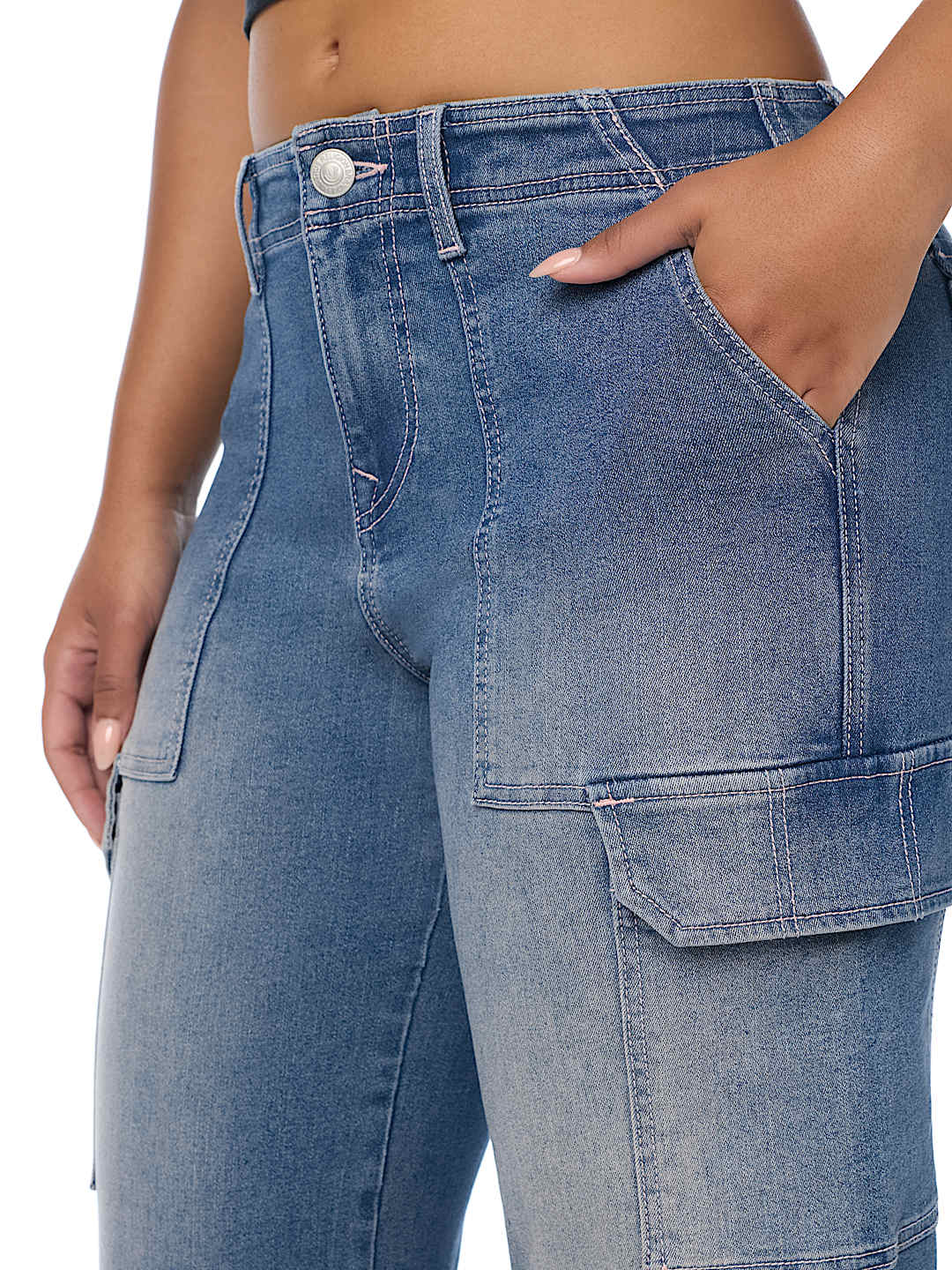 DENIM CARGO STRAIGHT JEAN