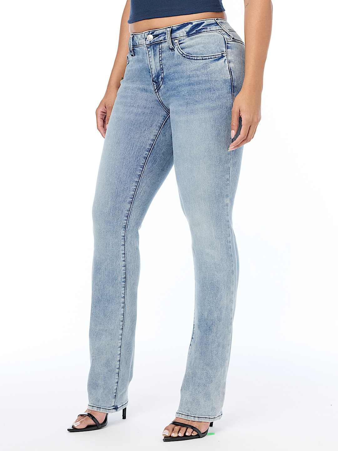BILLIE MID RISE APPLIQU&Eacute; STRAIGHT JEAN