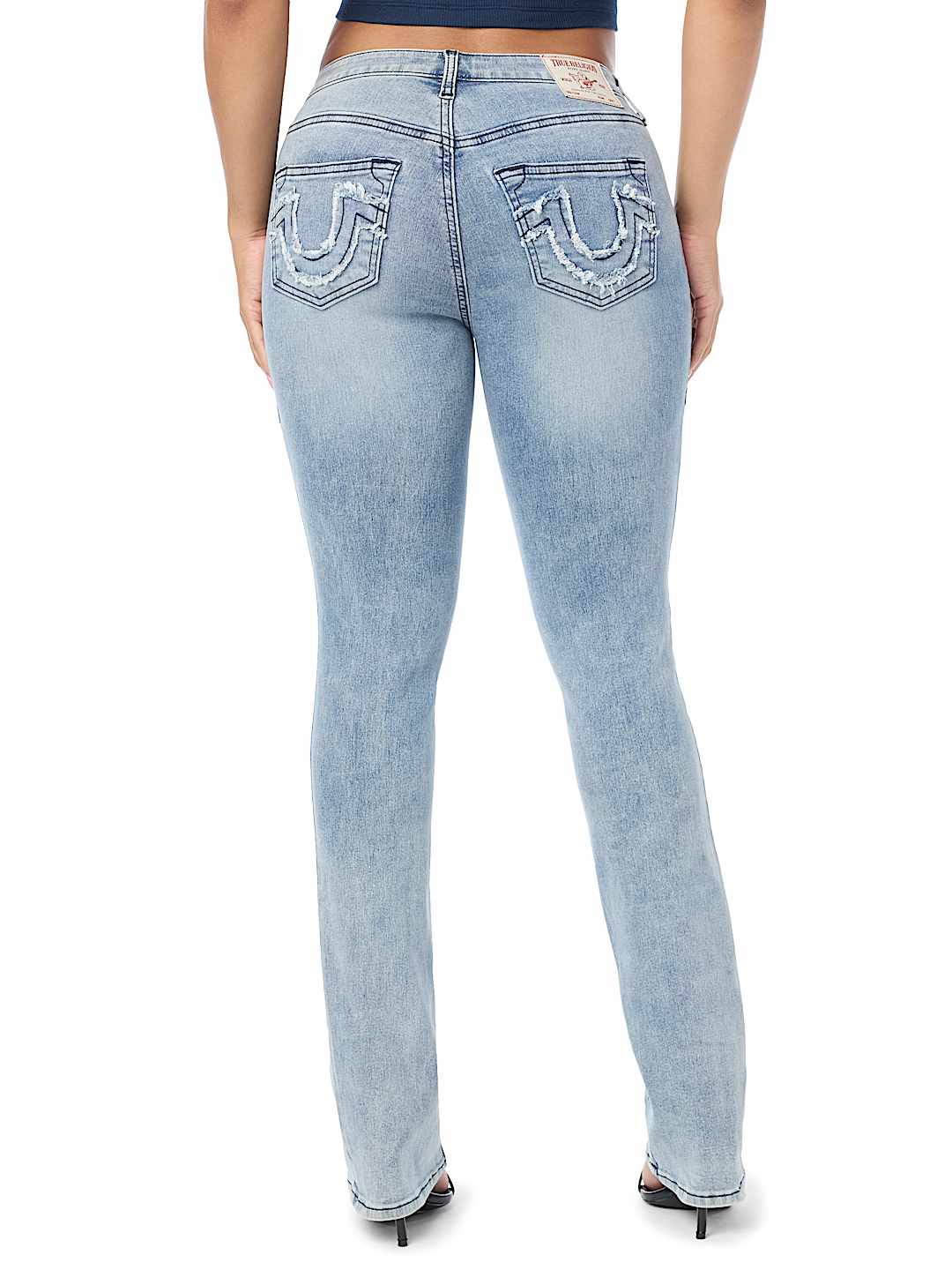 BILLIE MID RISE APPLIQU&Eacute; STRAIGHT JEAN