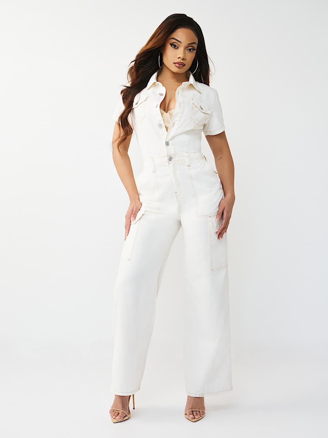 TWILL  CARGO STRAIGHT JUMPSUIT, image 1