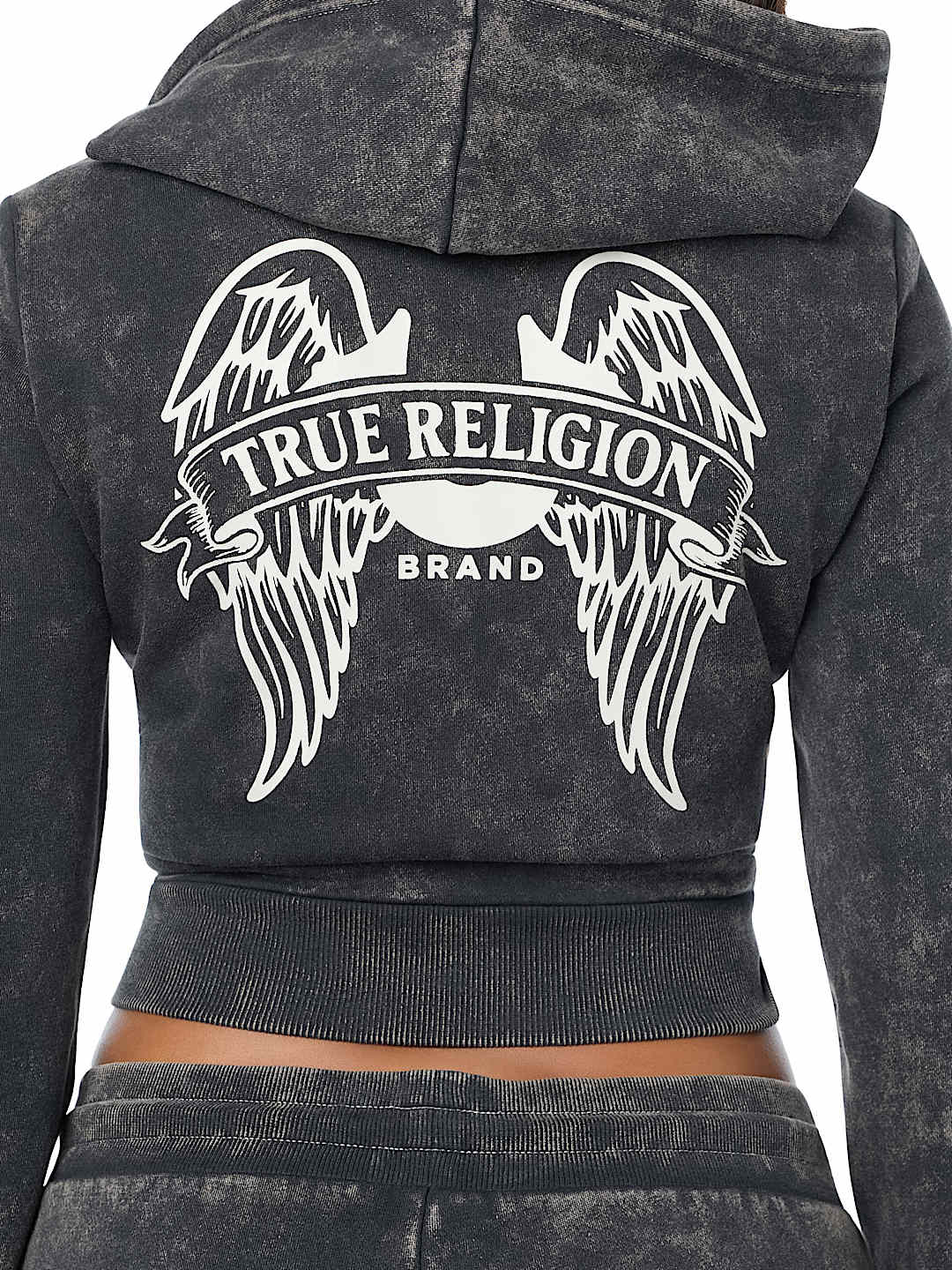 WASHED WING SHRUNKEN ZIP HOODIE