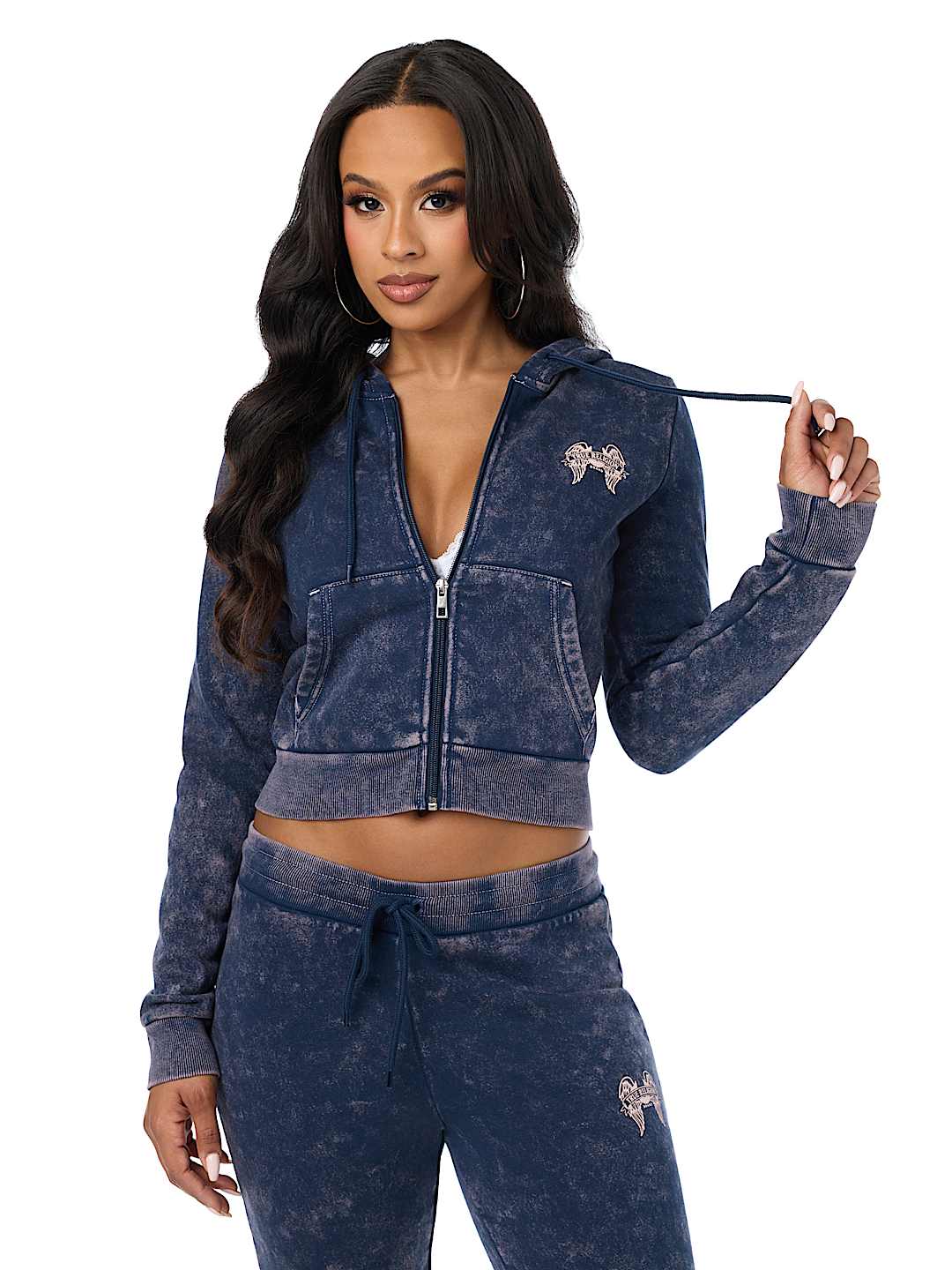 WASHED WING SHRUNKEN ZIP HOODIE