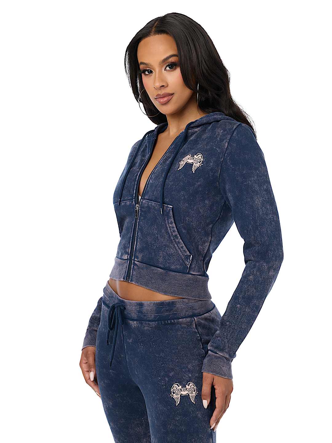 WASHED WING SHRUNKEN ZIP HOODIE