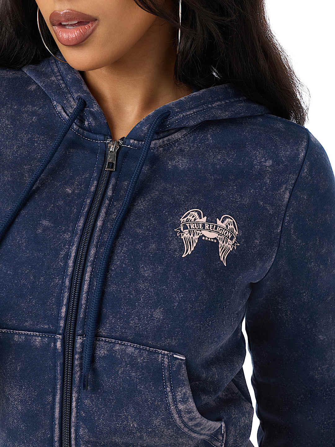 WASHED WING SHRUNKEN ZIP HOODIE