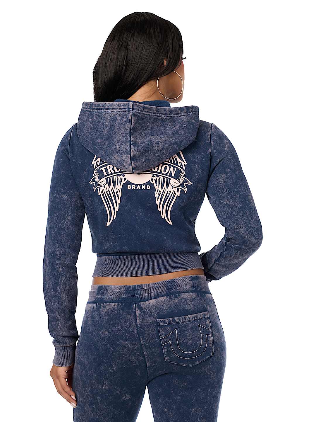 WASHED WING SHRUNKEN ZIP HOODIE