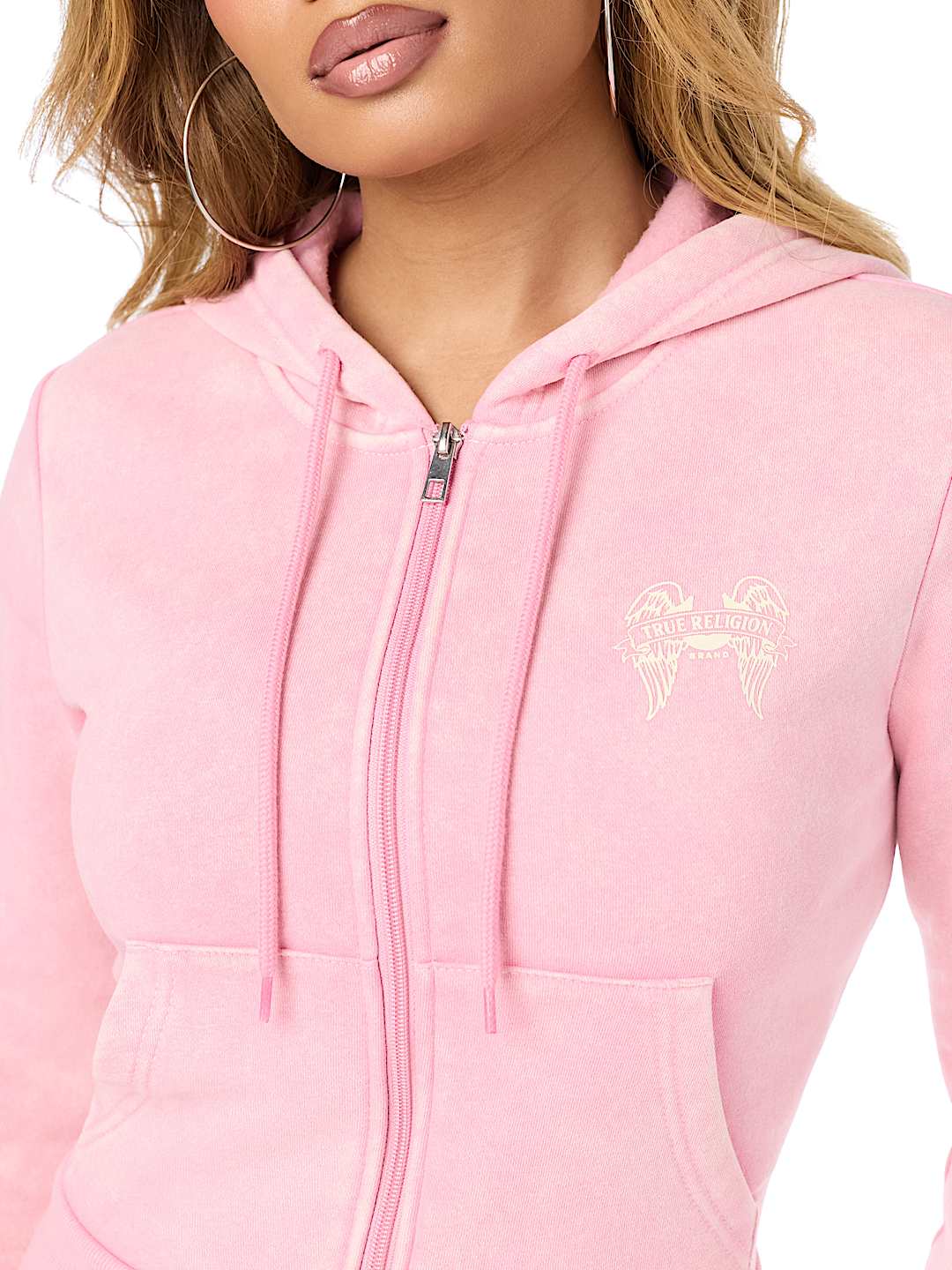 WASHED WING SHRUNKEN ZIP HOODIE