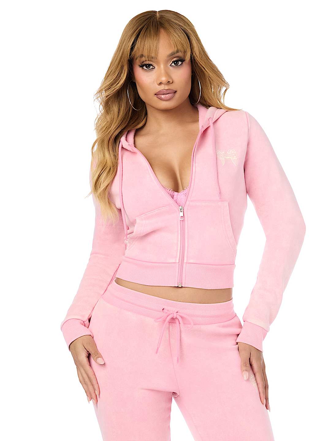 WASHED WING SHRUNKEN ZIP HOODIE