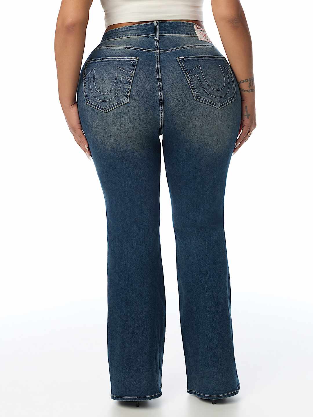 PLUS BECCA MID RISE CRYSTAL RIVETS BOOTCUT JEAN