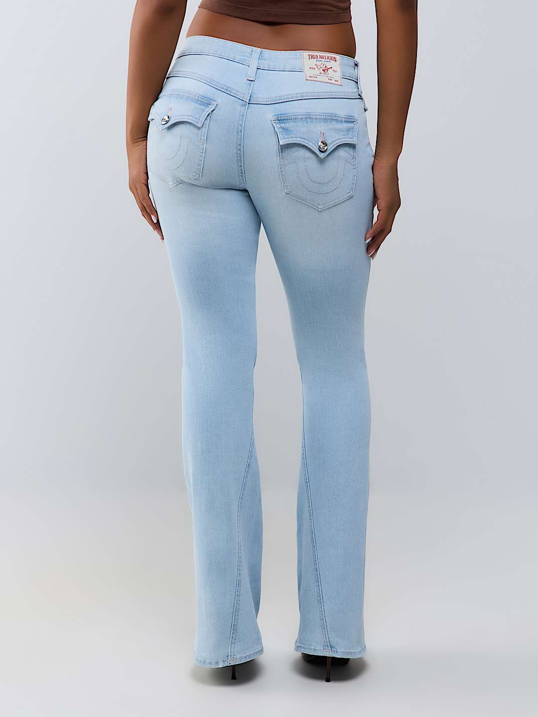 JOEY MID RISE CRYSTAL FLAP FLARE JEAN