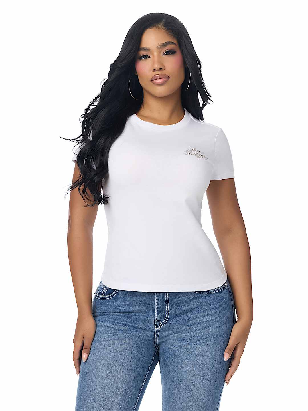 EMBROIDERED HEART CREWNECK TEE