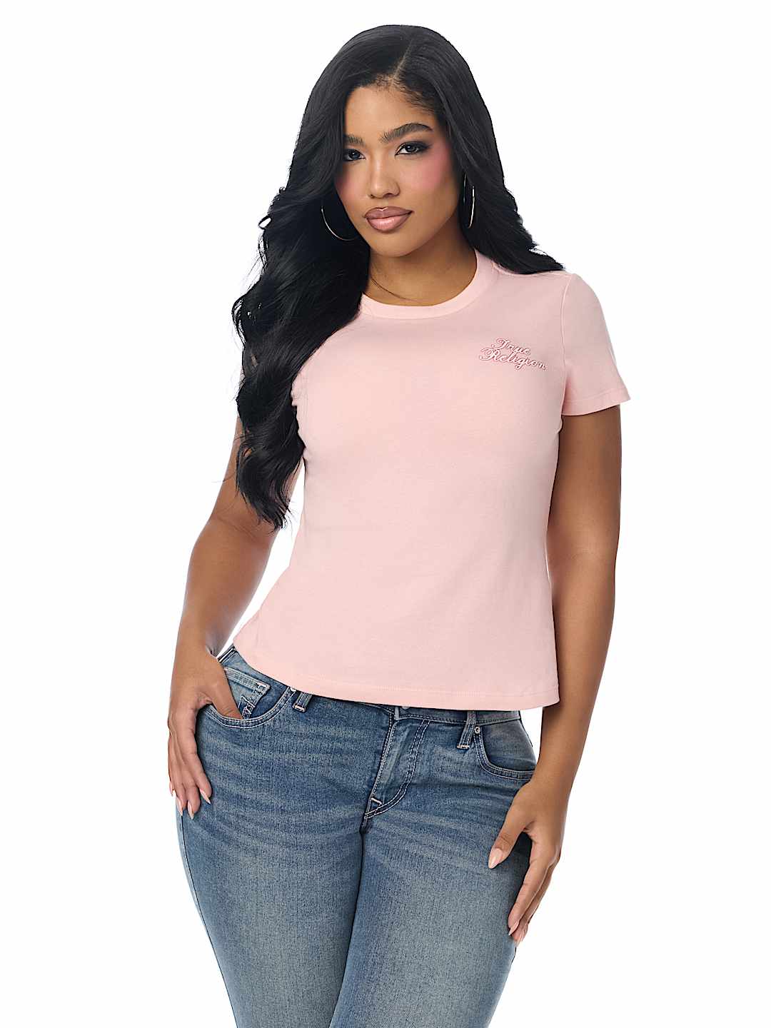 EMBROIDERED HEART CREWNECK TEE
